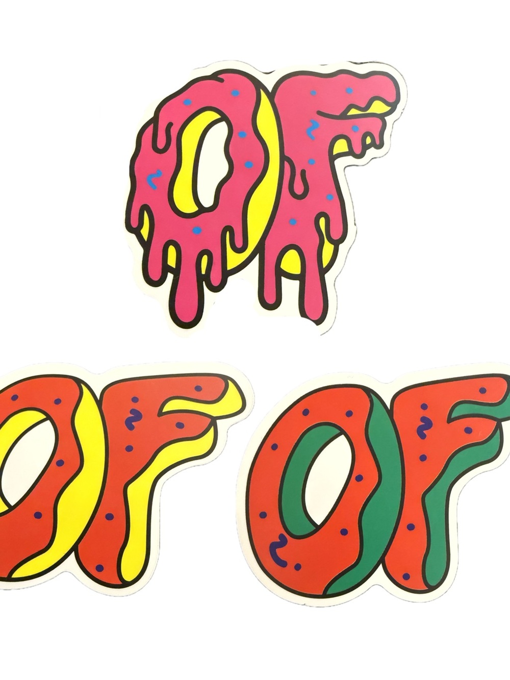 Odd Future OF Donut Logo Sticker Lot 3 Tyler The Creator OFWGKTA Decals